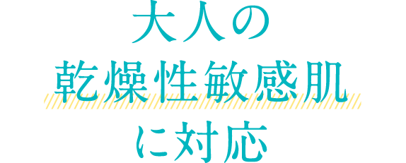 大人の乾燥性敏感肌に対応